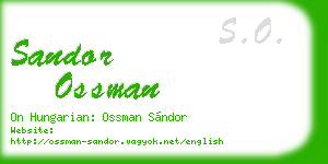 sandor ossman business card
